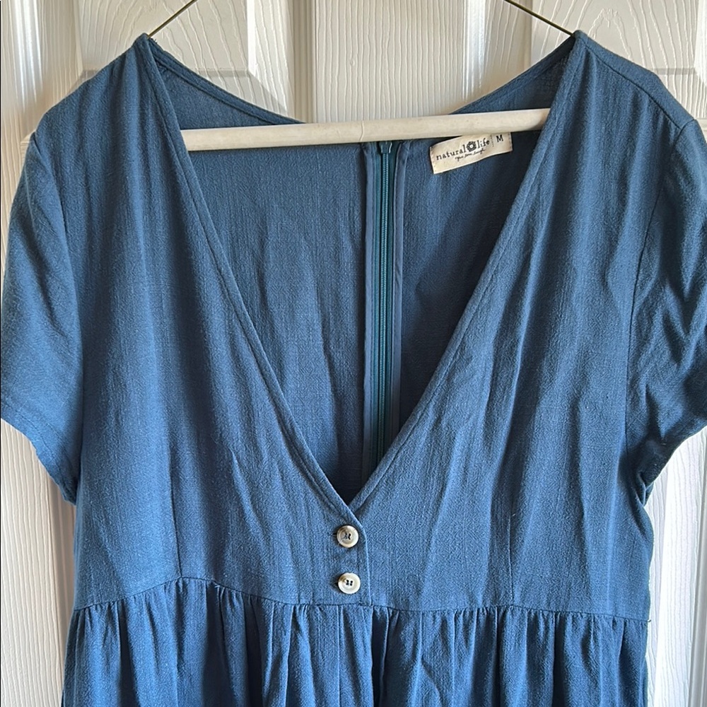 NATURAL LIFE Deep Blue V-Neck Jumpsuit